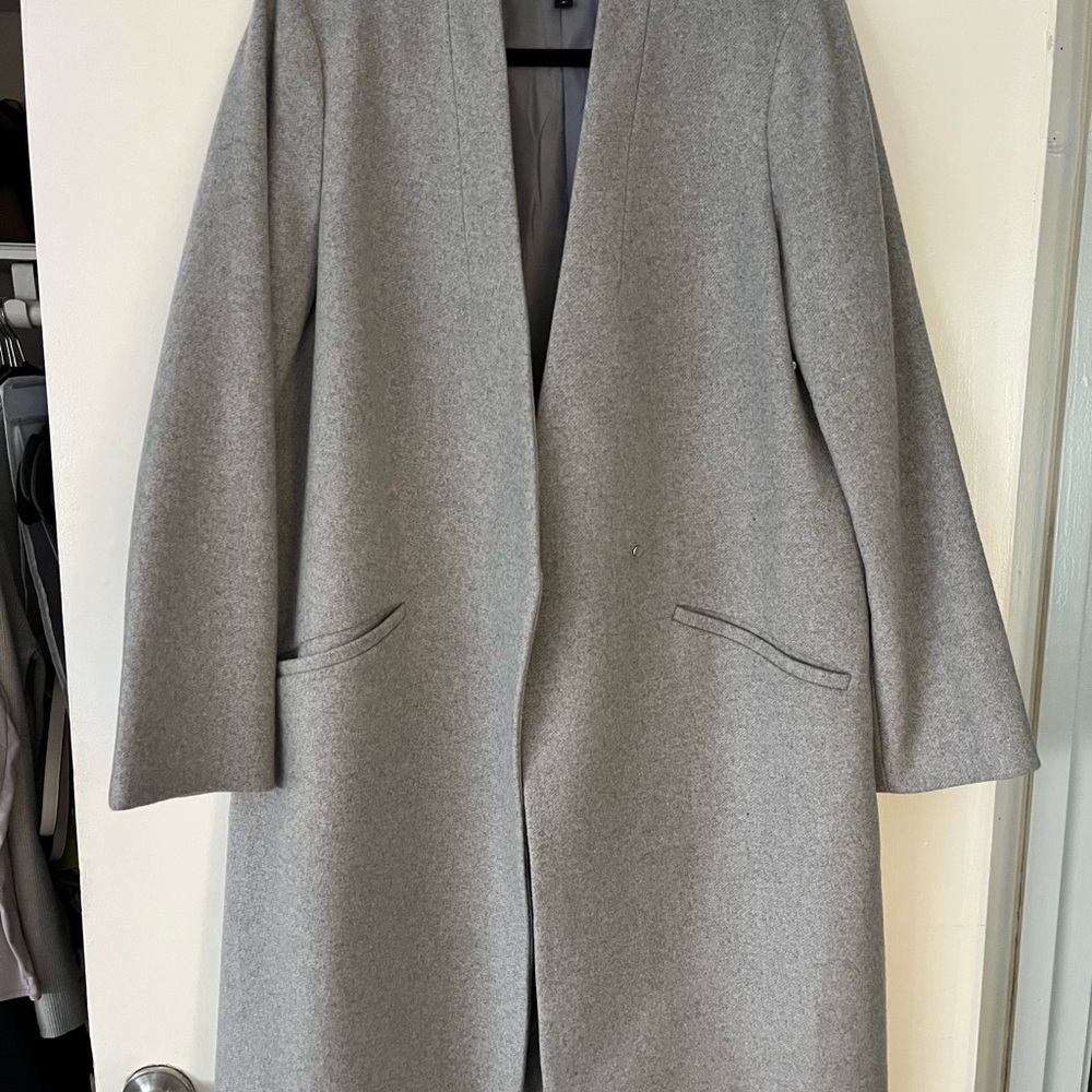 Express Gray Trench Coat Modern Minimalist Design